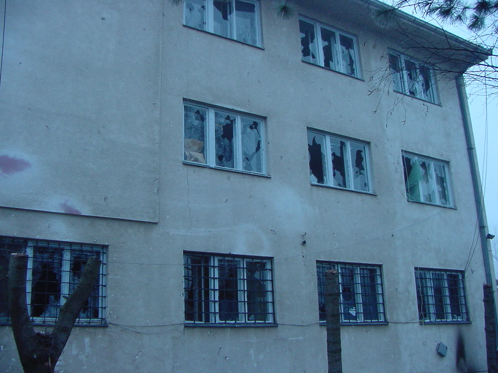 This picture was taken the day after our worst riot to date in Leposavic (December 16th 2000).