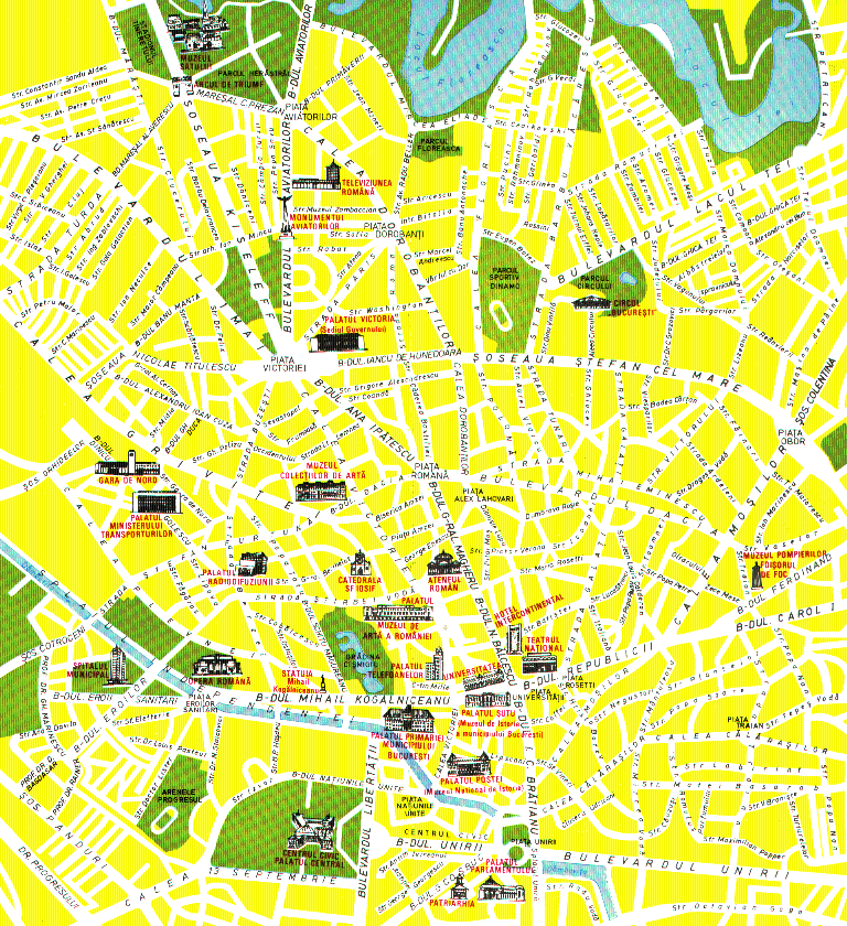 Bucharest City Map, Romania
