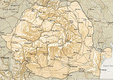 Geographic Map, Romania