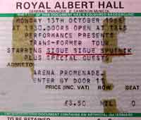 SIGUE SIGUE SPUTNIK ticket - 1986