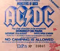 Monsters of Rock ticket - 1984