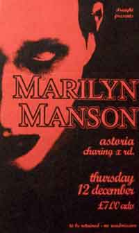 Marilyn Manson tour ticket - 1996