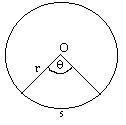 arc length = radius x theta