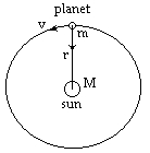 r - radius; m, M - masses; v - velocity