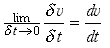 acceleration = velocity/time