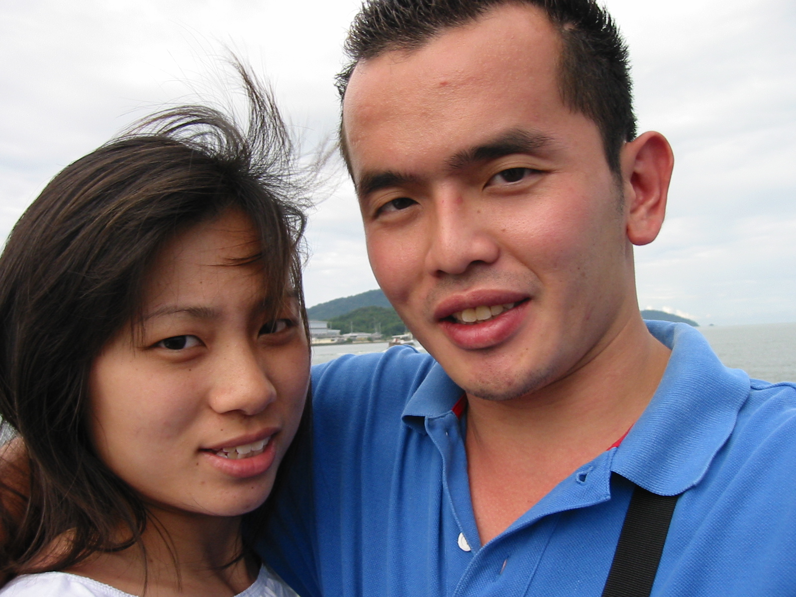 close up of lovebirds on the ferry...