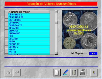 Mantenimiento de valores numismticos