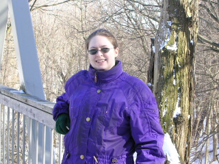 Gigi hiking in the snow
