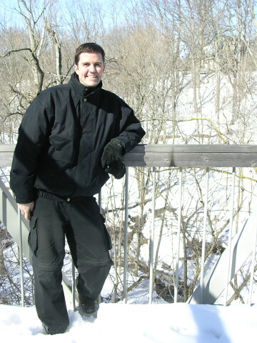 Mike hiking in the snow