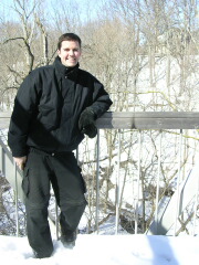 Mike hiking in the snow