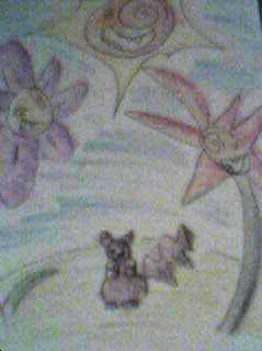 color pencil and black pen on small drawing paper