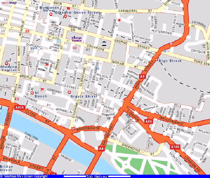Map of Glasgow City