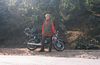 Me and my bike. This was taken on my way to Bodhgaya, a Buddhist center. I don't look very happy on this one, 'cos the roads in India are ehm, non-existent, and believe me, my bottom had never hurt worse! :-)