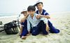 Local kids on a beach..