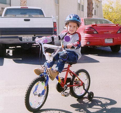 Birthday 2001 with his new bike