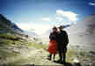  Everest from the Rongbuk monastary. The monastary was leveled during the cultural revolution. reconstruction was in progress.