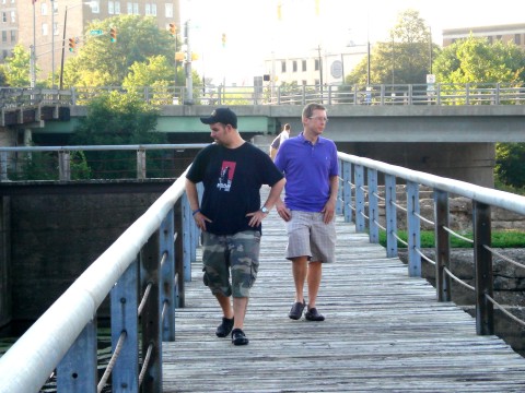 On the St. Joseph river in downtown South Bend, Indiana