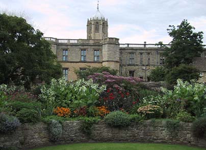 Flower gardens alongside Christ Church in Oxford