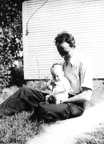 Glenn Chesnut Sr. holding Glenn Jr.
