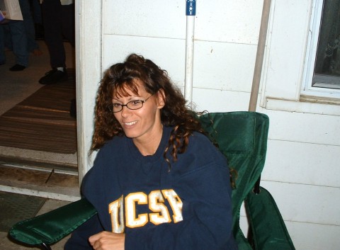 Kim Kelley visiting Frank Nyikos at Lake Papakeechie