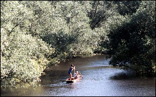 Punting on the river Cherwell at Oxford