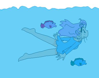 Sei as a child, swimming.