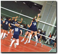Hitting when she was on the Club Nova team in a Las Vegas tournament.