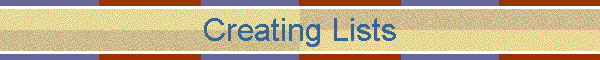 Creating Lists