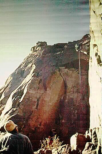 Kevin rappeling in to the Canyon. 44 Kb
