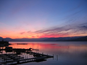 Okanagan Lake, from our room at the Manteo in Klowna