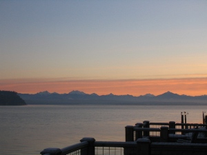 View from Langley Inn over to Washington mainland