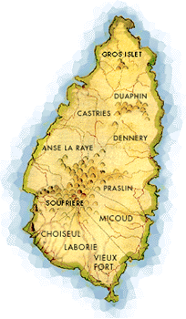 Map of St. Lucia