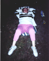 Kes sleeps the evening off.