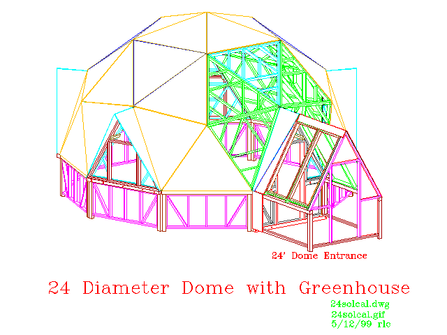 24' dome with attached solar collector