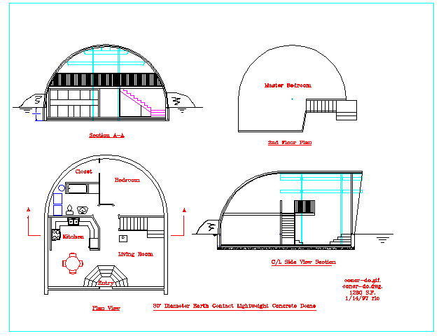 30' concrete dome plan