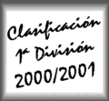 [ Clasificacin de 1 Divisin ]