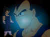 A very nice wallpaper, it has Vegeta's face in the middle of  it and his whole body off to the side.