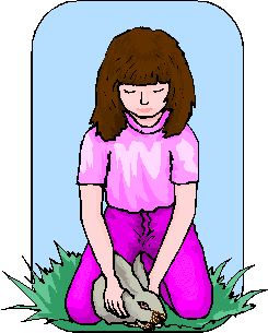girl and bunny