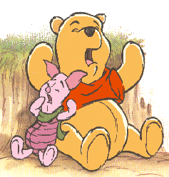 Piglet and Pooh yawning