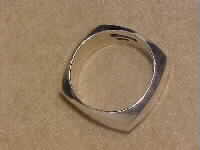 Flat View of Square Silver Ring