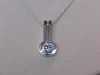 Blue Zirconia Drop Pendant