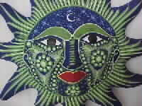Close-up of ''El Sol  Verde'' Mask