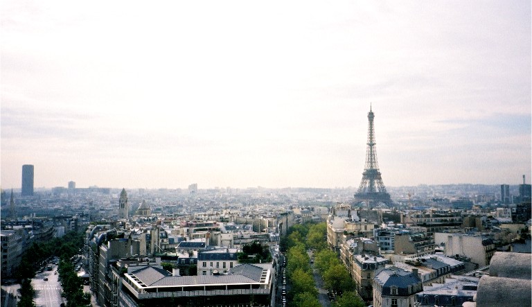 Paris view from Arch de Triomphe