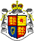 Queen Victoria and the Windsor's family crest.