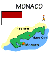 Map and flag of Monaco.