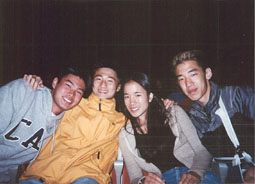 mike horikawa, mike fu, me, and nelson.. we didn't actually have 4 seats together, but i think we took this picture after sum 41 and new found glory opened