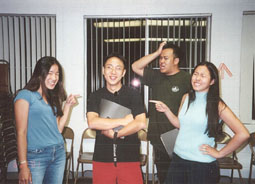 weird picture, i have no idea why we took it =P this is me, alvin, and hannah though in case you were curious