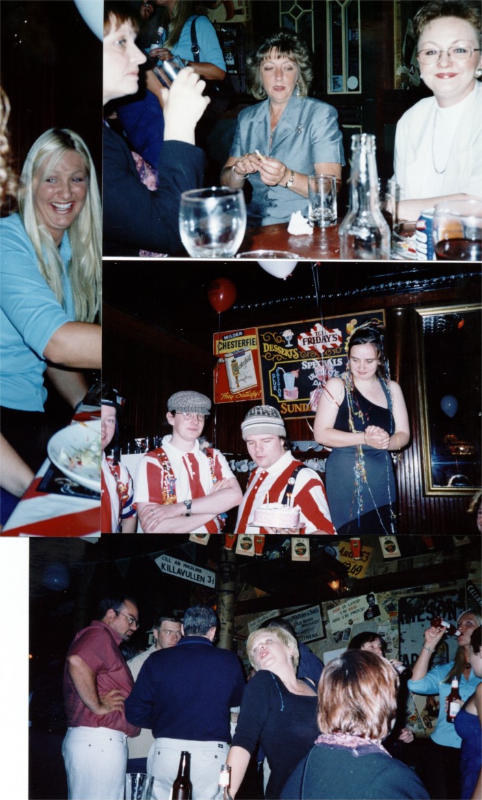 Cynthia from Belfast; the Mother of the Groom and friends; the Bride getting her cake; Bobbie singing in an Irish bar!!!!