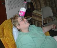 Example #22:  By numbing the cerebellum with ice or a cold beverage, the subject induces a state of mindless bliss.