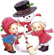 snowman and kids